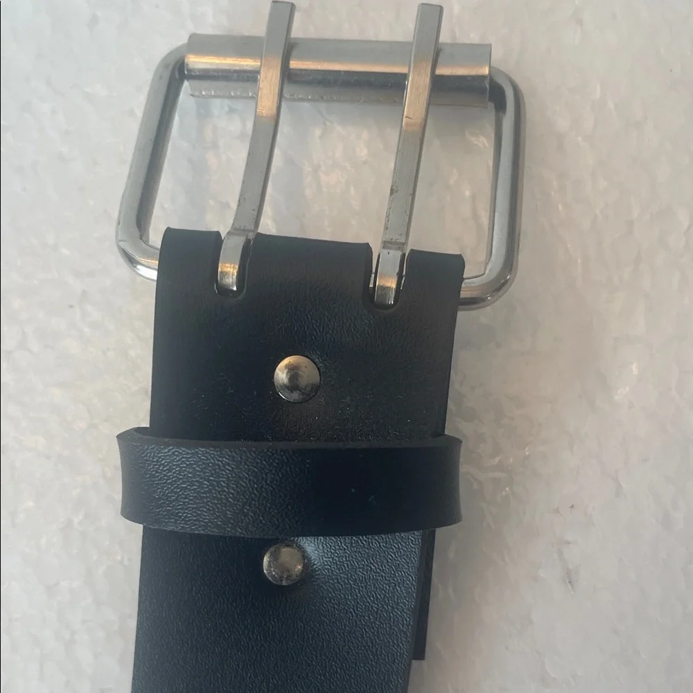 Vintage Y2K adjustable Black Belt with studded Chain Detail girls